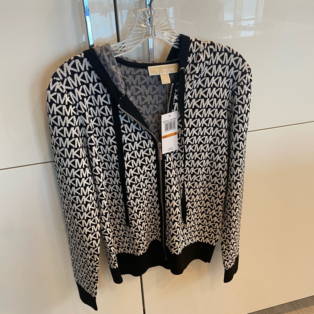 Micheal Kors knit hooded zip up
